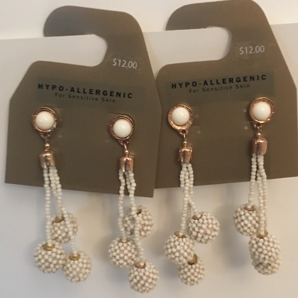 Boho Gold post earrings with beaded dangles